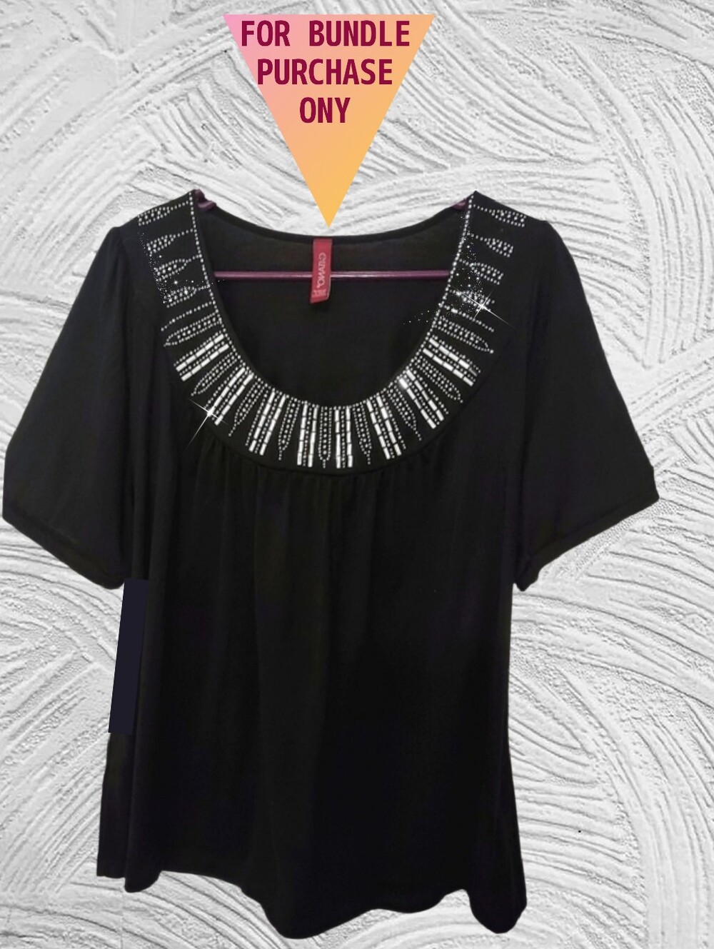 18/20 Black Top w/ Silver Studs Embellishments *BONUS BUY*